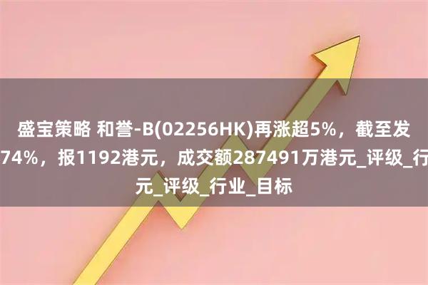 盛宝策略 和誉-B(02256HK)再涨超5%，截至发稿，涨374%，报1192港元，成交额287491万港元_评级_行业_目标